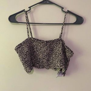 American Eagle Bandeau Leopard Print Crop Top